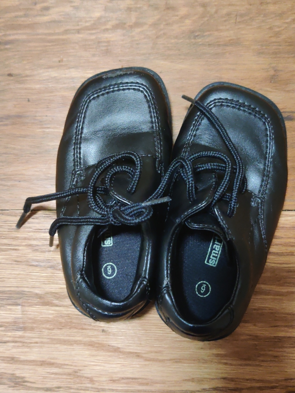 smartfit Black Kids Lace-Up Dress Shoes